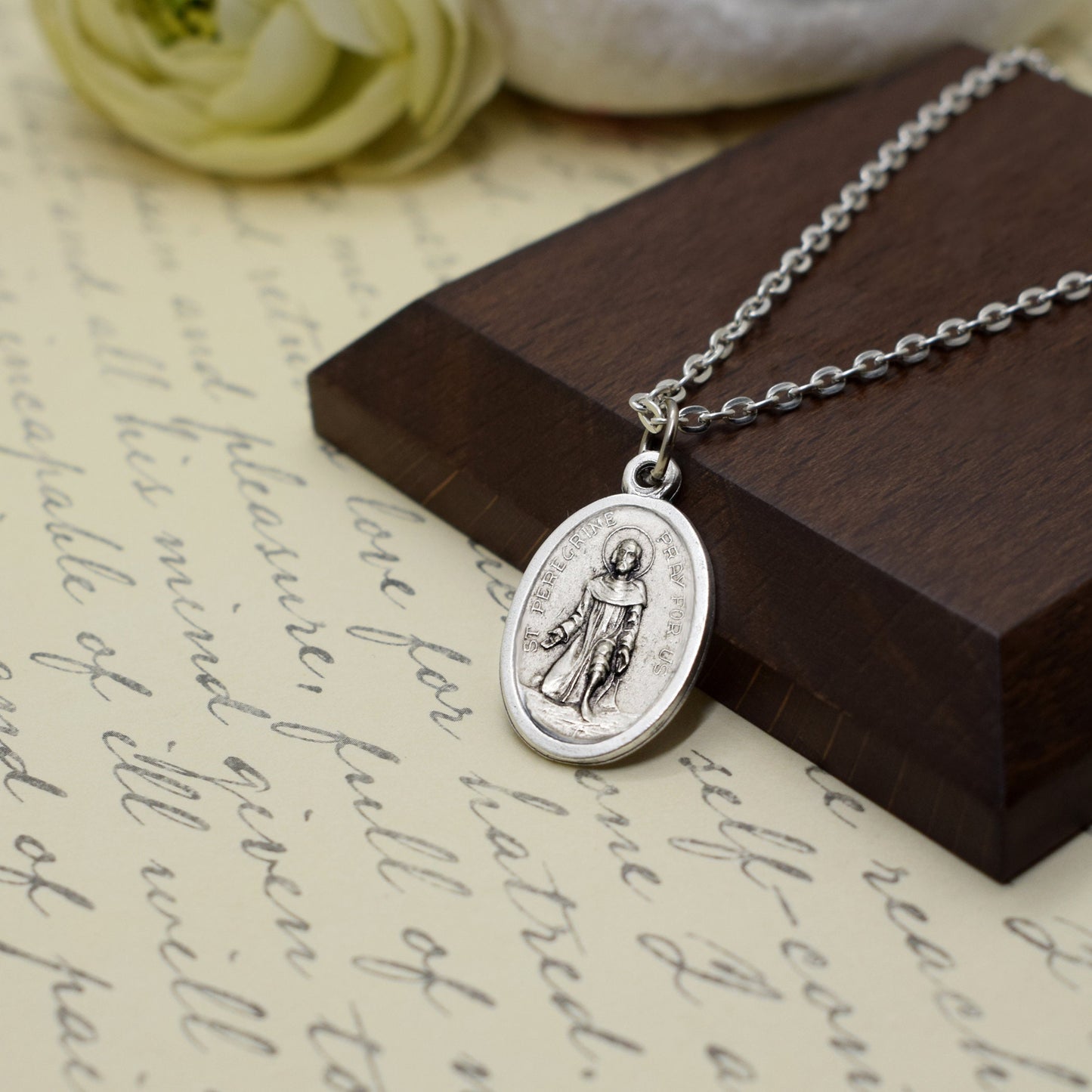 St. Peregrine Medal Necklace – Patron Saint of Cancer Patients | Italian Catholic Jewelry