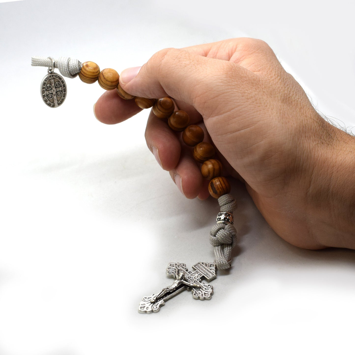 Single Decade Paracord Rosary 🕊️ Pardon Crucifix – Pocket Handmade Christian Rosary