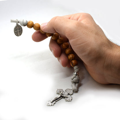 Single Decade Paracord Rosary 🕊️ Pardon Crucifix – Pocket Handmade Christian Rosary