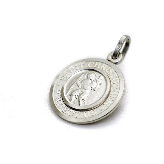 Sterling Silver St. Christopher Medal Necklace | Patron Saint Religious Jewelry | Italian Made ♥