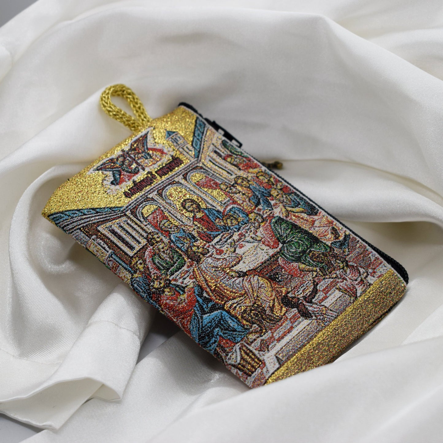 Last Supper Rosary Pouch – Jesus and Apostles Tapestry Wallet, Catholic Gift