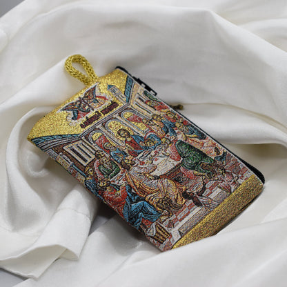 Last Supper Rosary Pouch – Jesus and Apostles Tapestry Wallet, Catholic Gift