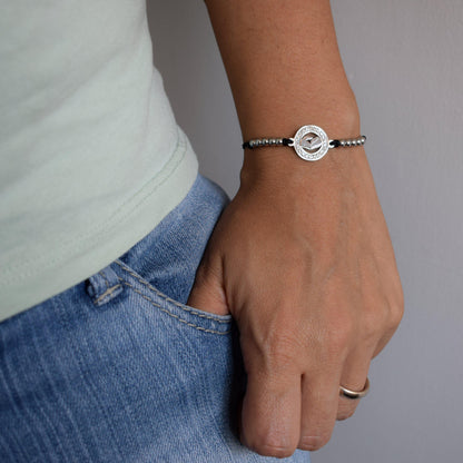 Adjustable Stainless Steel Rosary Bracelet with Virgin Mary Crystal Medal | Handmade Religious Jewelry Gift for Women