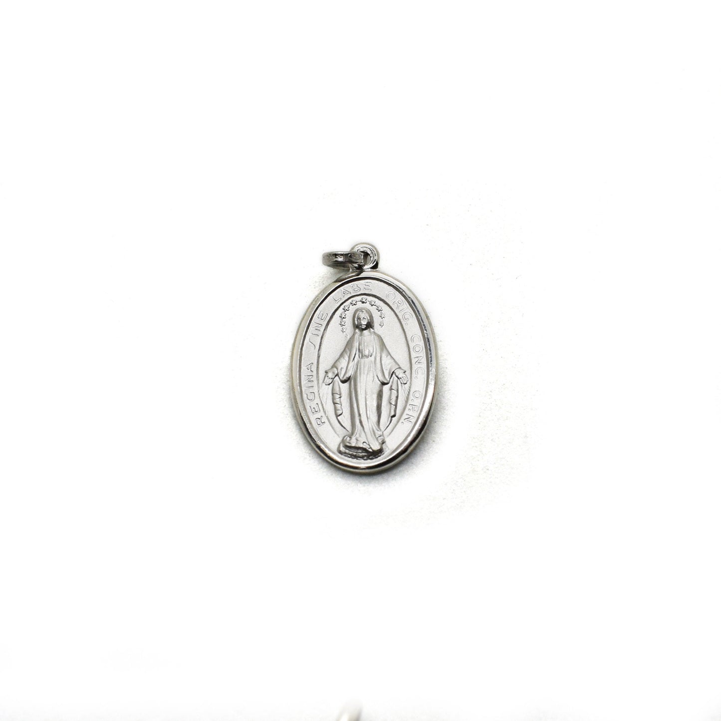 Sterling Silver Miraculous Medal Necklace – Rhodium-Plated 0.925 Italian Virgin Mary Jewelry