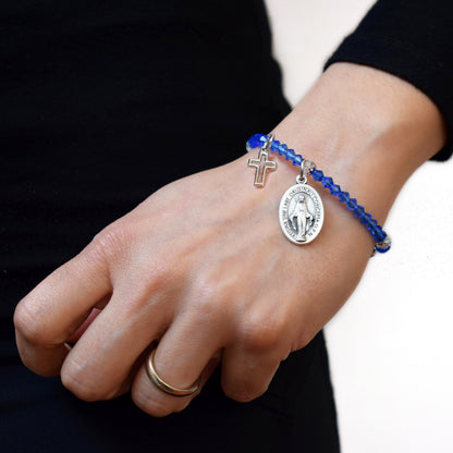 Saint Crystal Rosary Wrap Bracelet – Choose Your Saint | Beaded Christian Jewelry Gift for Her