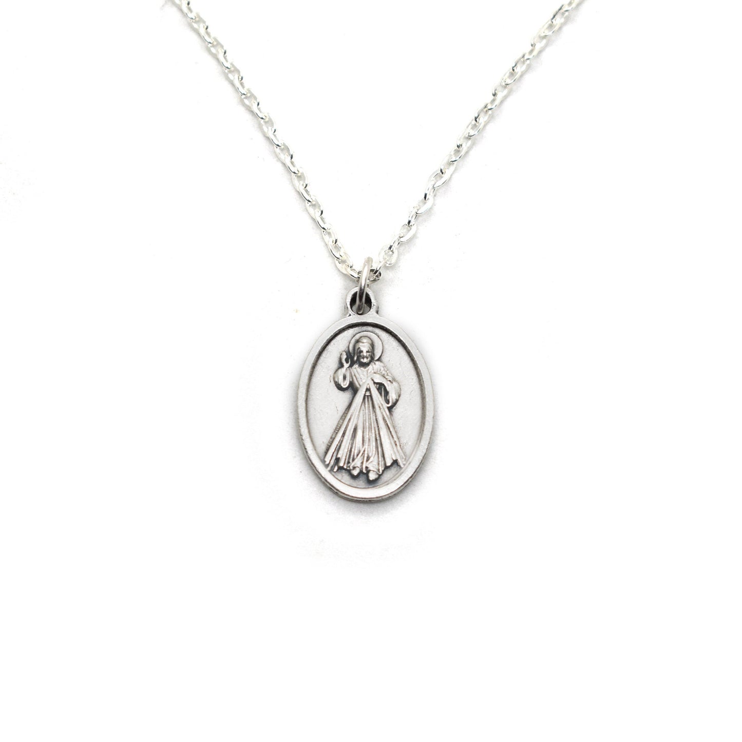 Divine Mercy Medal Necklace – Jesus Christ Catholic Pendant | Handmade Italian Jewelry Gift