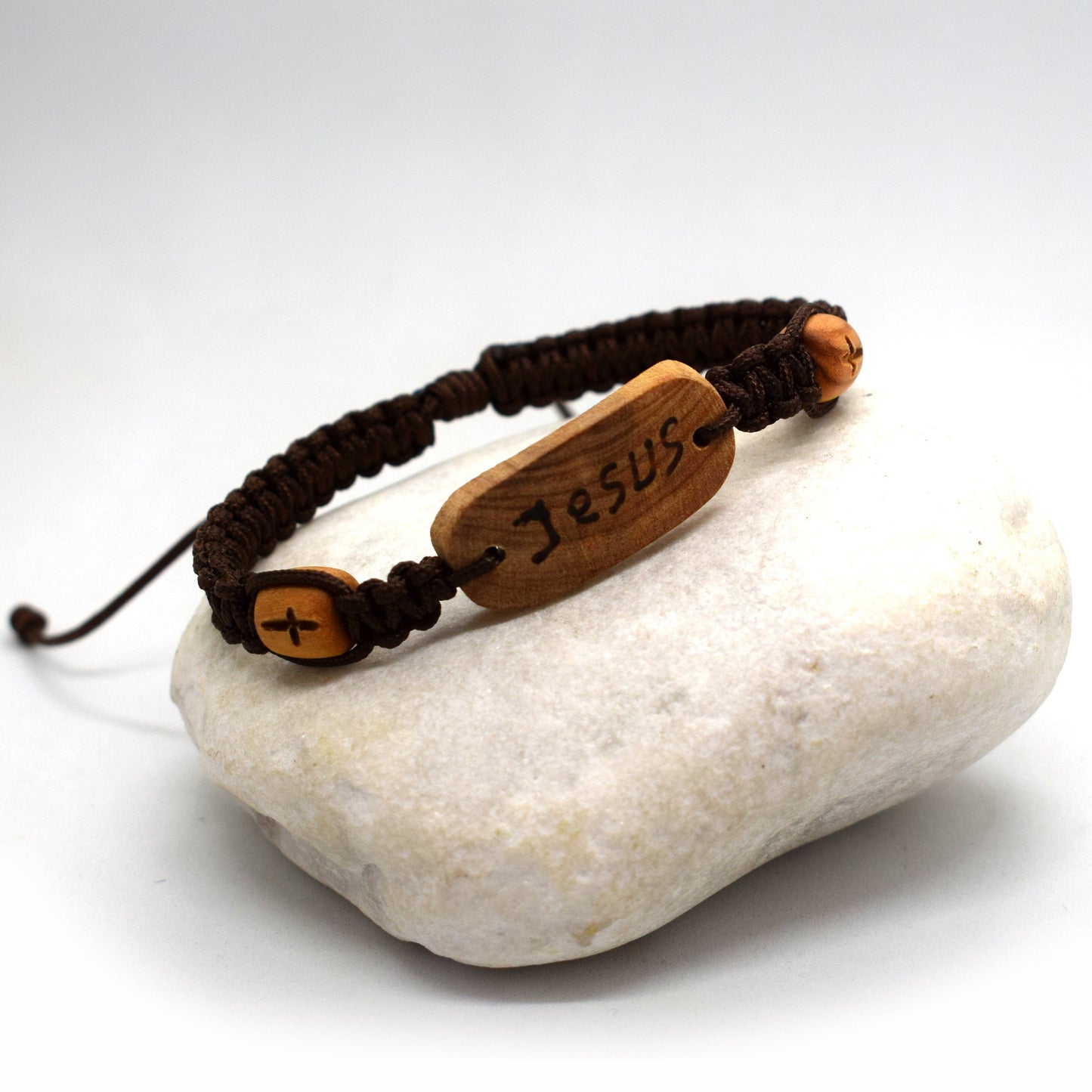 Jesus Bracelet Olive Wood | Christian Adjustable Bracelet | Handmade in Italy ♥