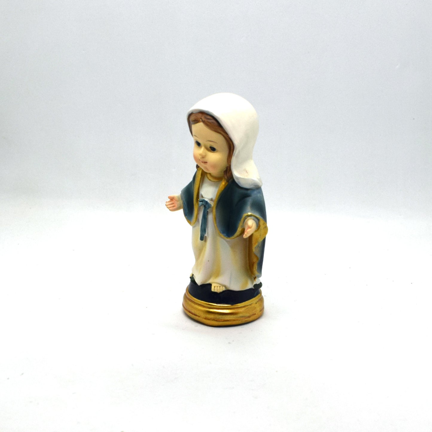🌸 Our Lady Immaculate Resin Statue – Baby Blessed Virgin Mary Mini Pocket Statue – Italian Catholic Desk Figurine