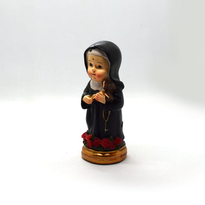 Saint Rita Mini Resin Statue – St. Rita of Cascia Pocket Statue, Italian Catholic Gift