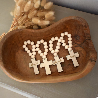 Personalized Wooden Pocket Rosary Favors – Baptism, First Communion & Christening Gifts