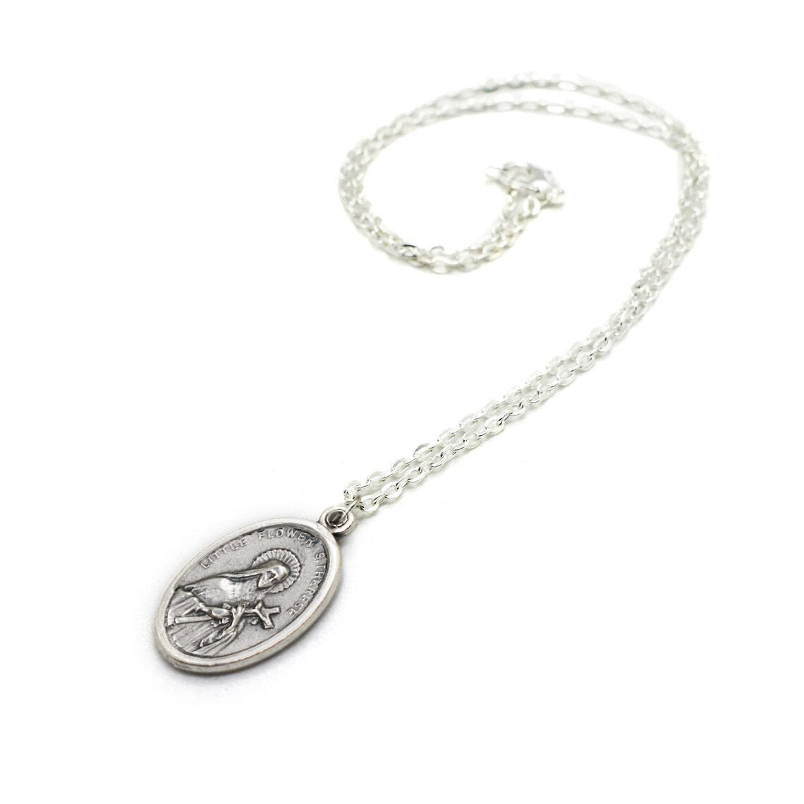 St. Therese of Lisieux Medal Necklace | The Little Flower | Patron Saint Jewelry Handmade in Italy ♥