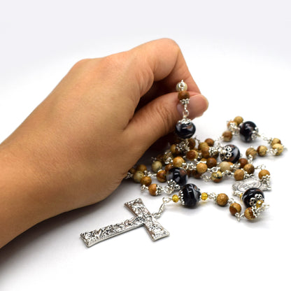 St. Francis Canticle of the Creatures Rosary – Unbreakable Italian Gemstone & Murano Glass Beads | Catholic Christmas Gift