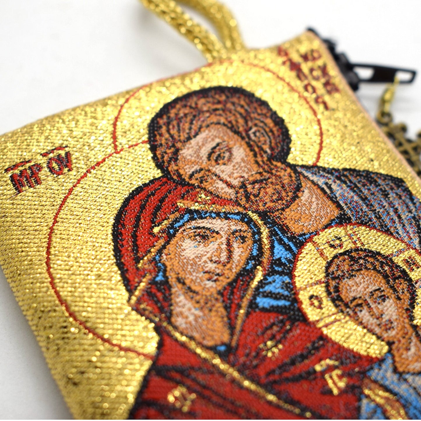 Holy Family Rosary Pouch ✝️ Icon Tapestry Case – Handmade Italian Catholic Gift