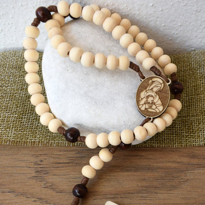 Personalized Wooden Name Rosary – Engraved Custom Rosary for Christening, First Communion & Confirmation | 5, 6 or 7 Decades