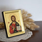 ✝️ Jesus Christ Pantocrator Greek Orthodox Icon – Handmade Byzantine Wall Art – Christian Gift