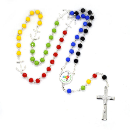 Pilgrims’ Jubilee Rosary with Official Logo – Handmade Crystal Beads Rosary