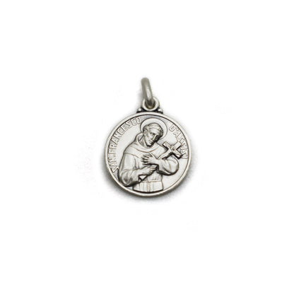 Saint Francis & Saint Clare Sterling Silver Medal Pendant – Italian Catholic Jewelry