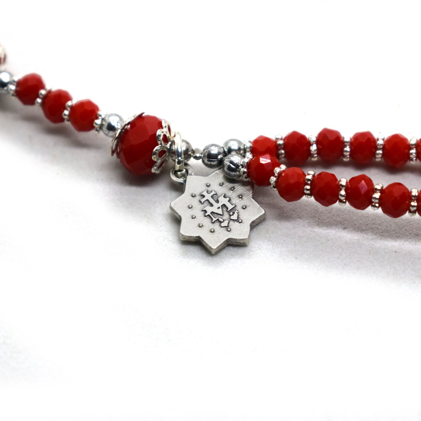 Crystal Rosary Bracelet with Miraculous Medal – Catholic Wrap Bracelet Handmade in Italy