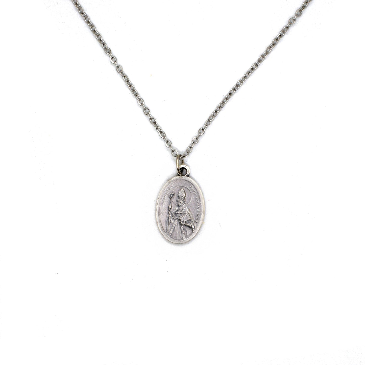 Saint Augustine Medal Necklace – Catholic Jewelry – Patron Saint of Conversion & Wisdom – Handmade in Italy by Grani di Senape