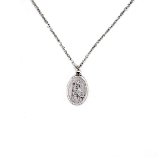 Saint Augustine Medal Necklace – Catholic Jewelry – Patron Saint of Conversion & Wisdom – Handmade in Italy by Grani di Senape
