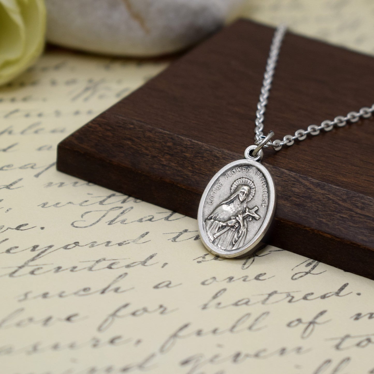 St. Therese of Lisieux Medal Necklace | The Little Flower | Patron Saint Jewelry Handmade in Italy ♥