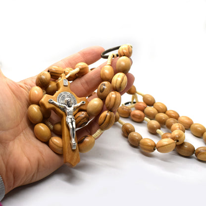 Large Belt Habit Rosary – Olive Wood Waist Rosary, 5 Decades Handmade Italian Catholic Rosary