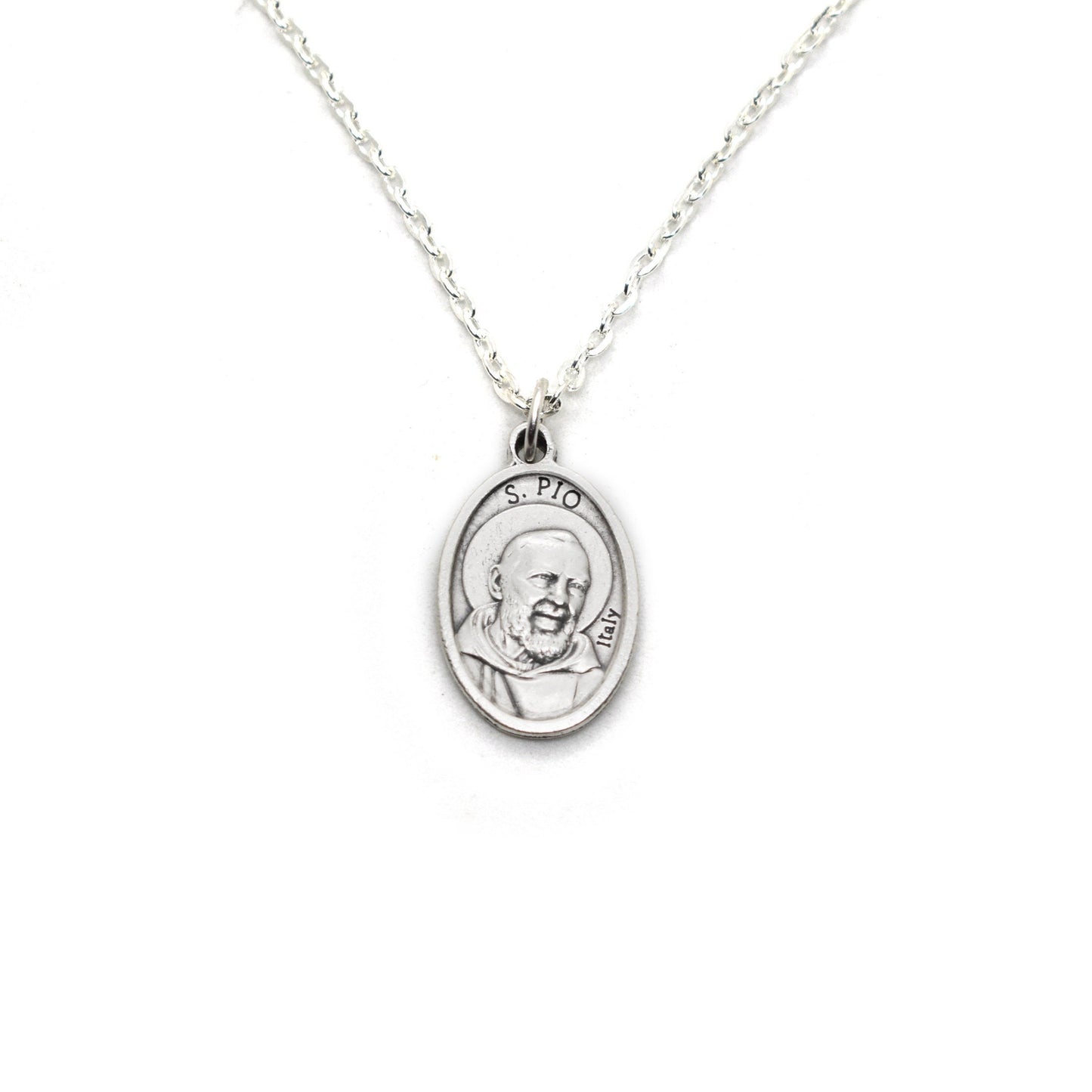 Saint Padre Pio Medal Necklace | St Pio of Pietrelcina | Patron Saint Necklace | Italian medal | San Pio | Catholic Jewelry | Christian Gift