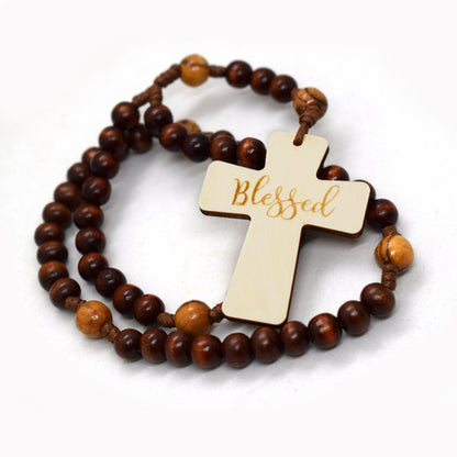 Personalized Wooden Car Rosary – Custom Name Rosary | Handmade Catholic Gift