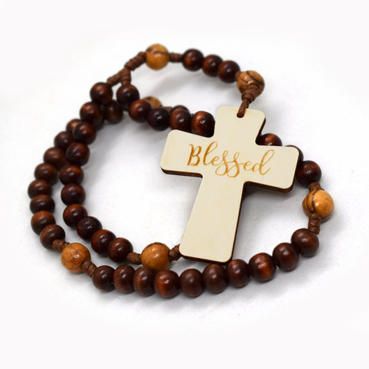 Personalized Wooden Car Rosary – Custom Name Rosary | Handmade Catholic Gift