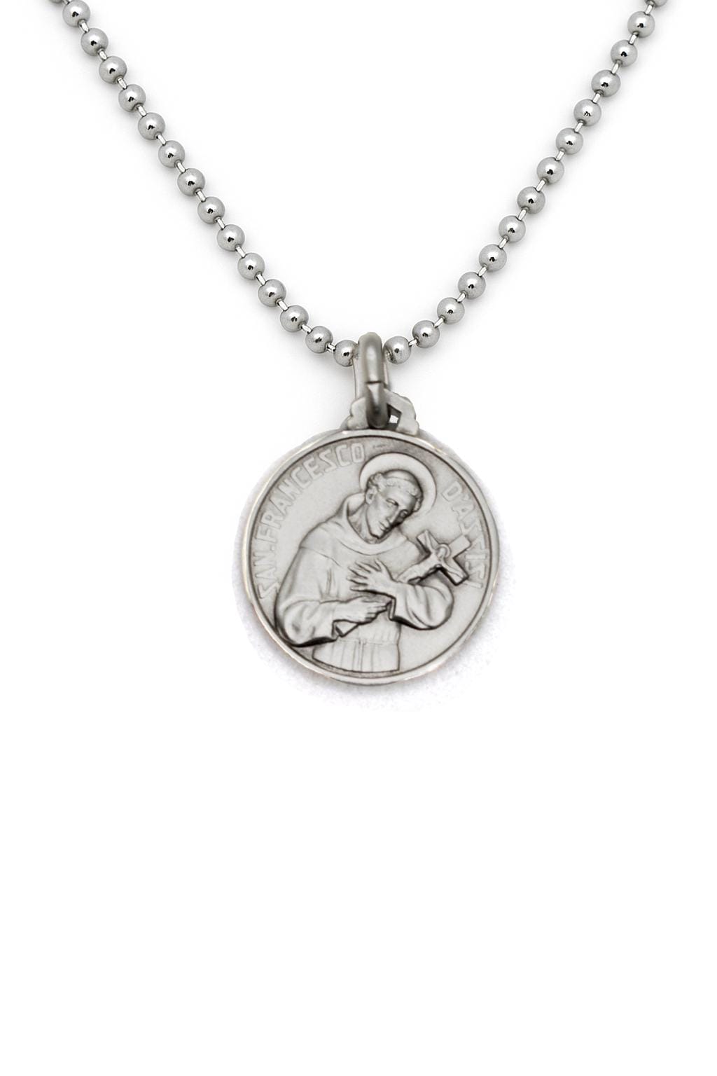 Saint Francis & Saint Clare Sterling Silver Medal Pendant – Italian Catholic Jewelry
