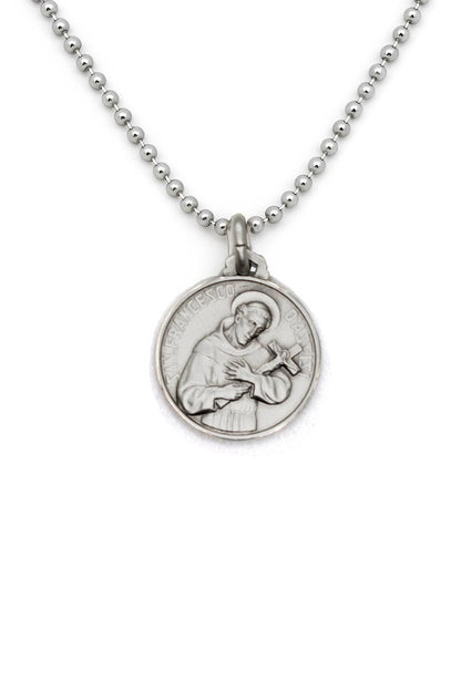 Saint Francis & Saint Clare Sterling Silver Medal Pendant – Italian Catholic Jewelry