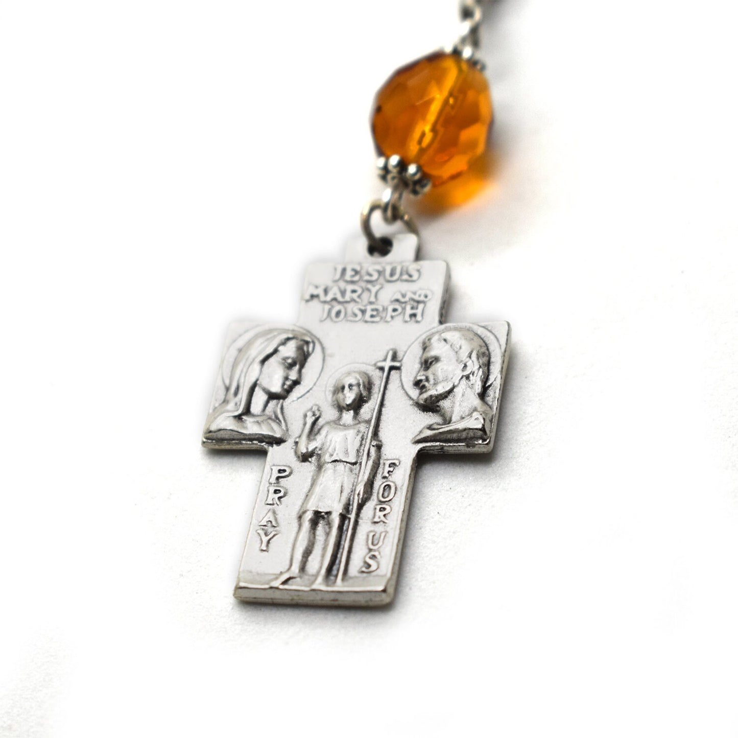 Holy Family Rosary – Nativity Rosary with Pearls and Crystals – Christmas Rosary – Baptism & Communion Faith Gift