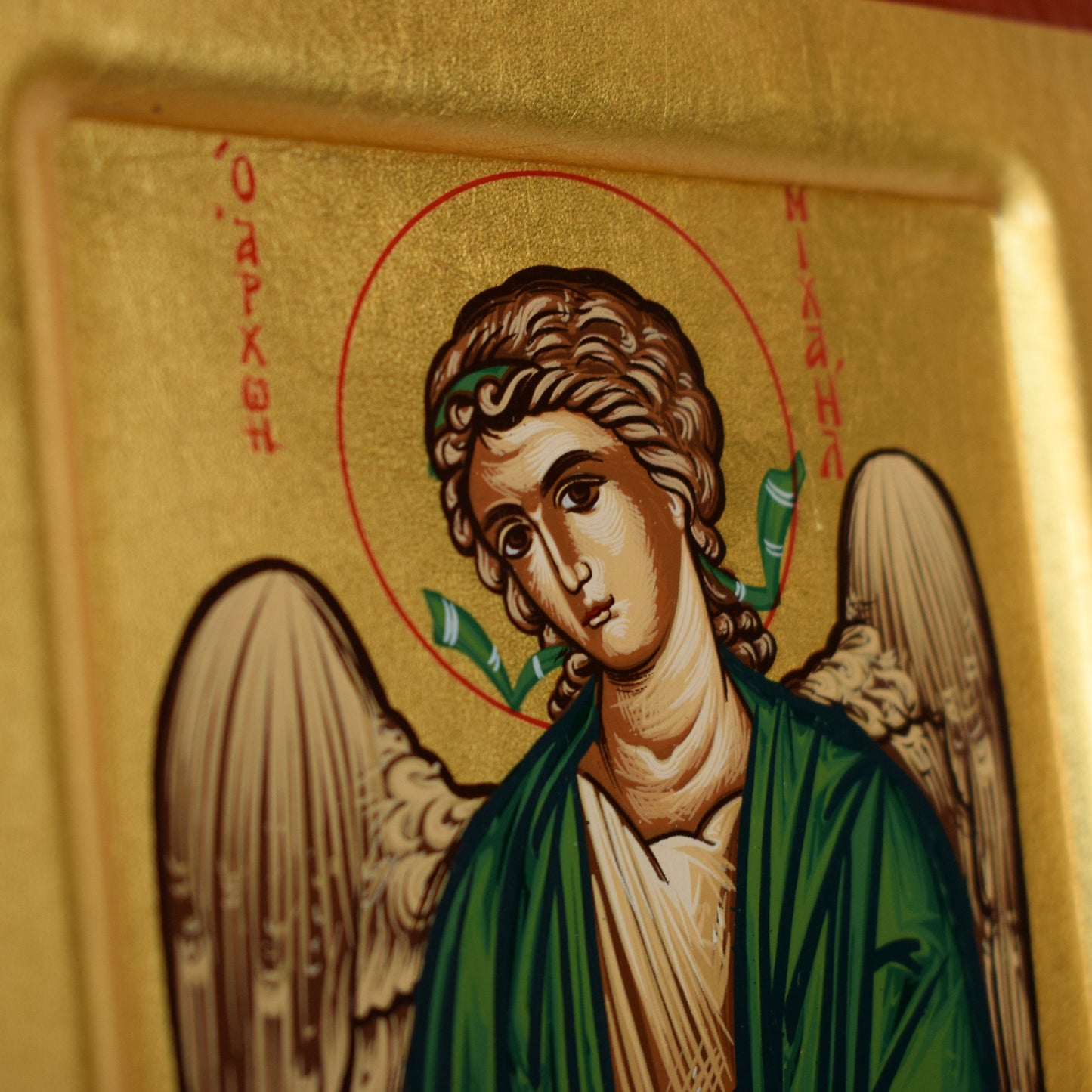 Archangel Michael Orthodox Icon – Handmade Byzantine Greek Wall Hanging, Religious Gift