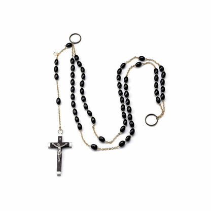 LARGE Belt Habit Rosary | Handmade Dark Wood Waist Rosary for Nun or Monk | 5 Decades Catholic Rosary Made in Italy