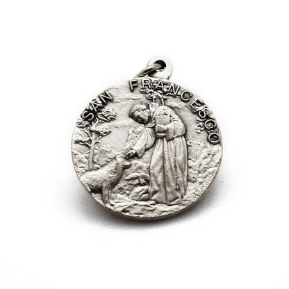 St. Francis of Assisi and the Wolf Medal Necklace – Franciscan Italian Pendant, Catholic Gift