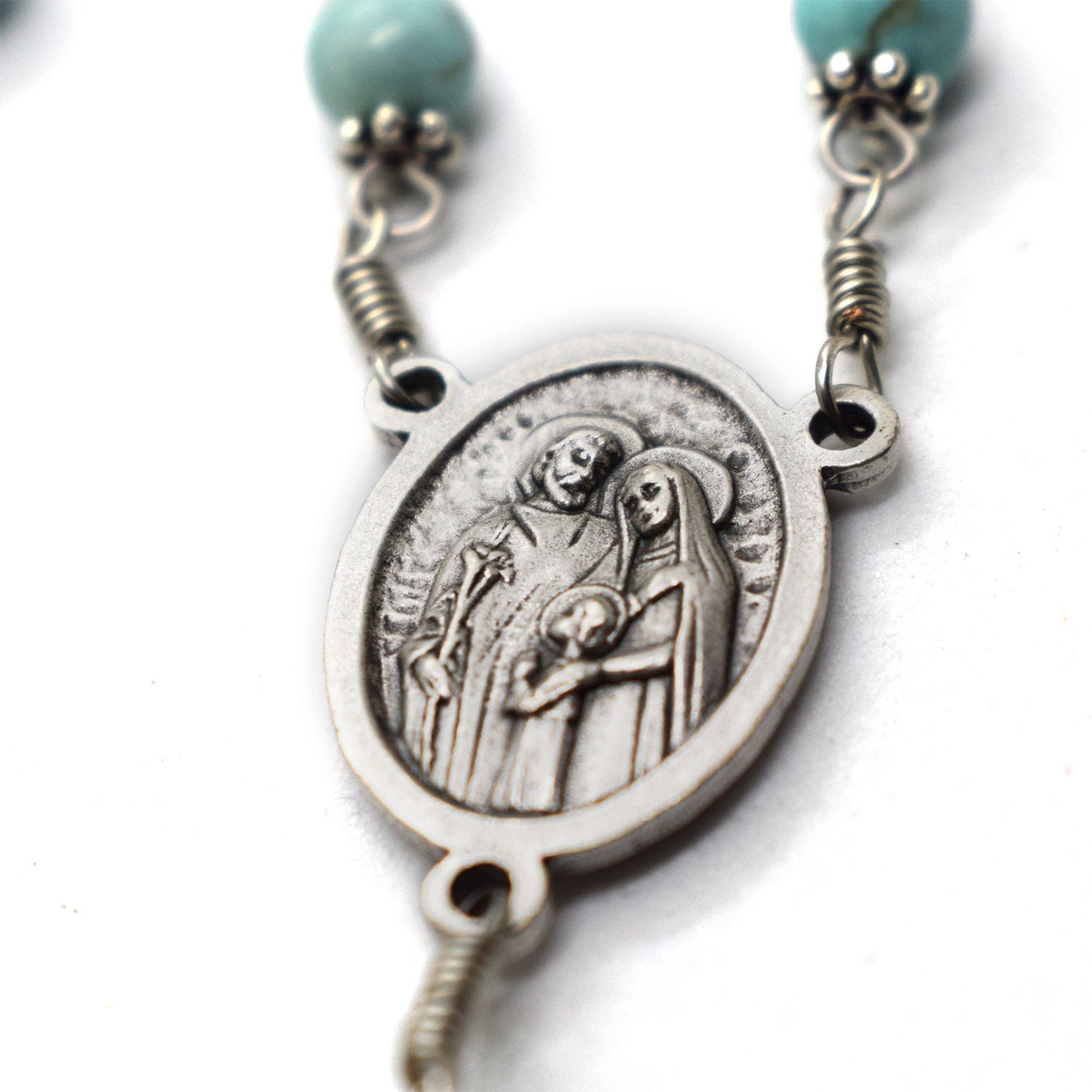 Holy Family Rosary – Nativity Rosary with Pearls and Crystals – Christmas Rosary – Baptism & Communion Faith Gift