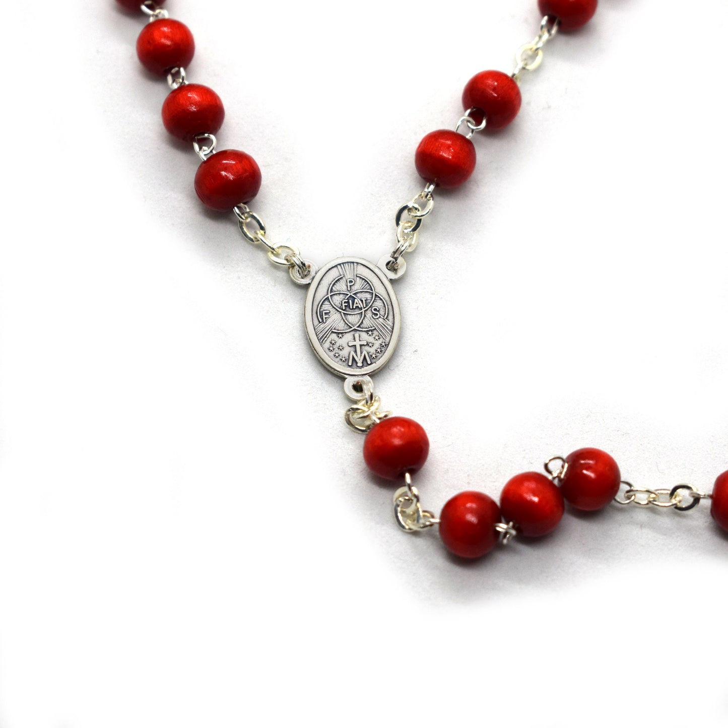 Holy Spirit Rosary Necklace – Wooden Confirmation Chaplet | Catholic Italian Faith Gift ✝️