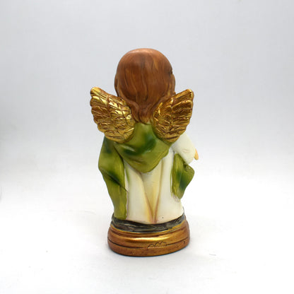 🕊️ Guardian Angel Resin Statue – Mini Angel with Children – Italian Pocket Catholic Figurine – Desk or Travel Gift