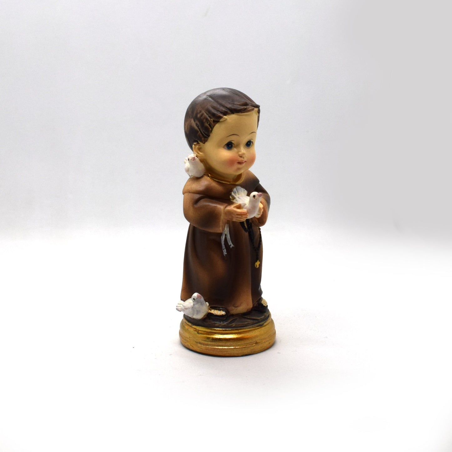 🕊️ Saint Francis Resin Statue – St. Francis of Assisi Mini Pocket Statue – Italian Catholic Desk Figurine