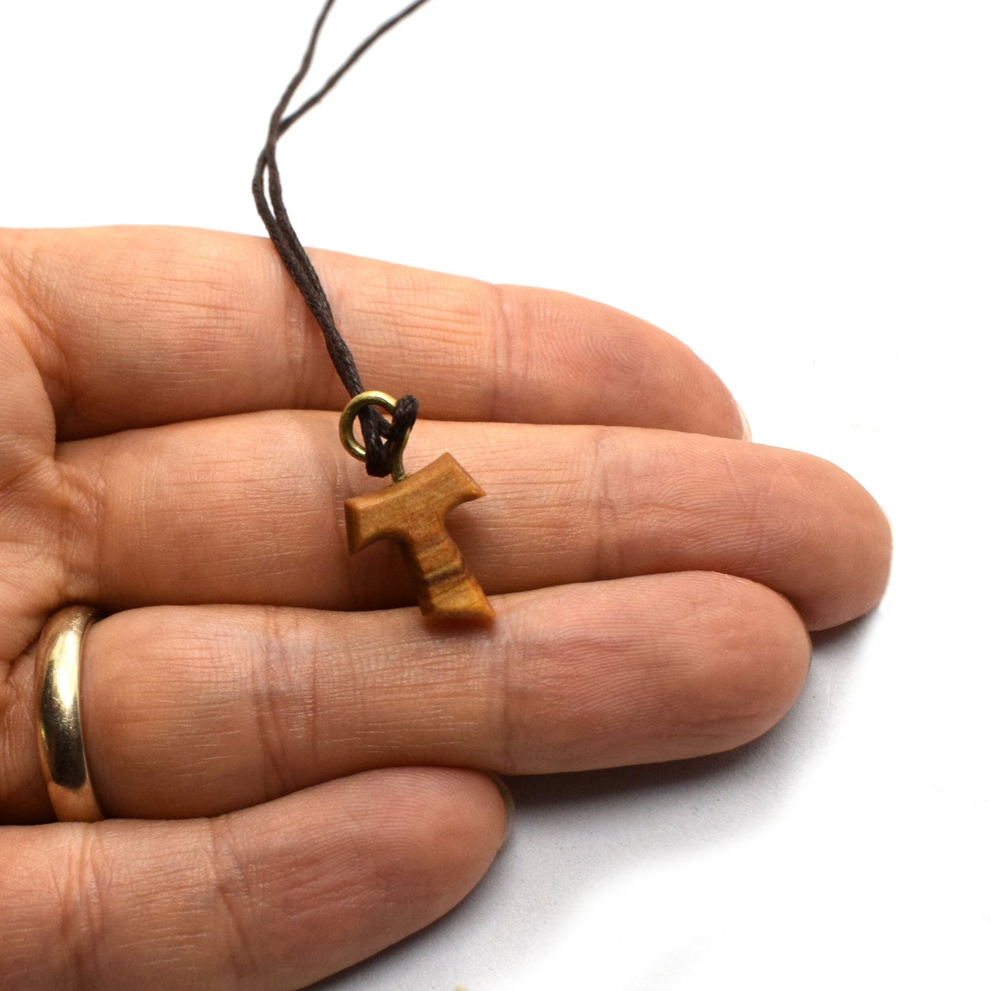 Tau Cross Olive Wood Pendant – Saint Francis of Assisi Necklace, Handmade Franciscan Pendant from Italy