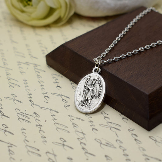 St. Expedite Medal Necklace – Patron Saint of Procrastinators | Italian Christian Jewelry
