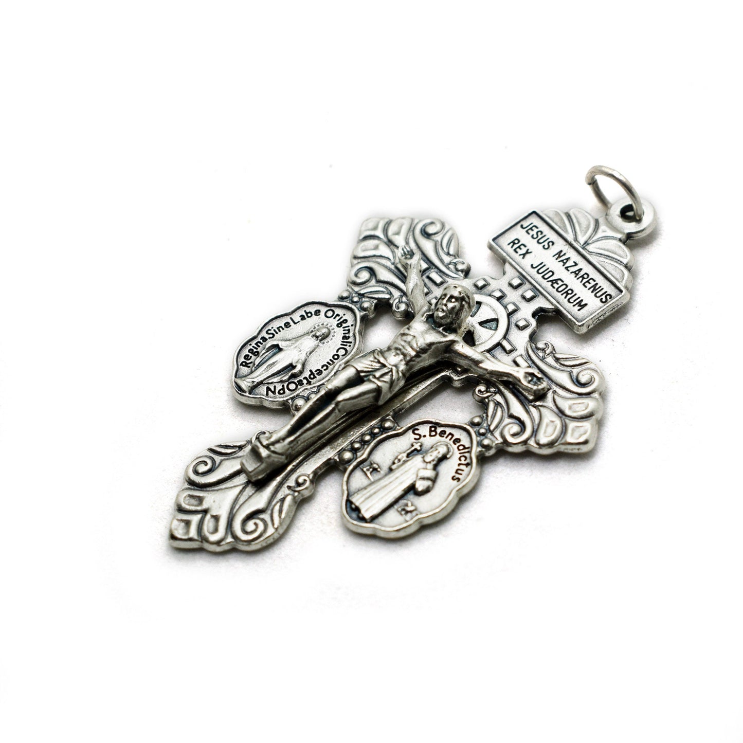 3-Way Pardon Crucifix Pendant | Miraculous & Saint Benedict Medal | Italian Indulgence Cross